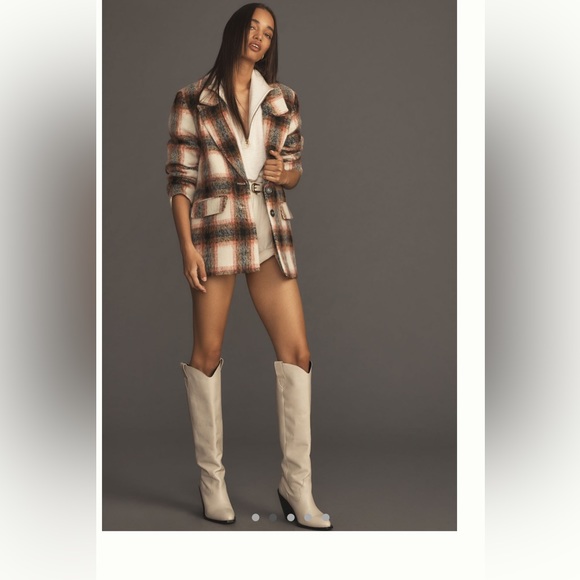 ANTHROPOLOGIE NWT BRUSHED PLAID BLAZER 🔥 - Picture 2 of 6